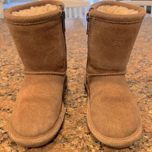 Bearpaw Eva zipper boots toddler 9 tan